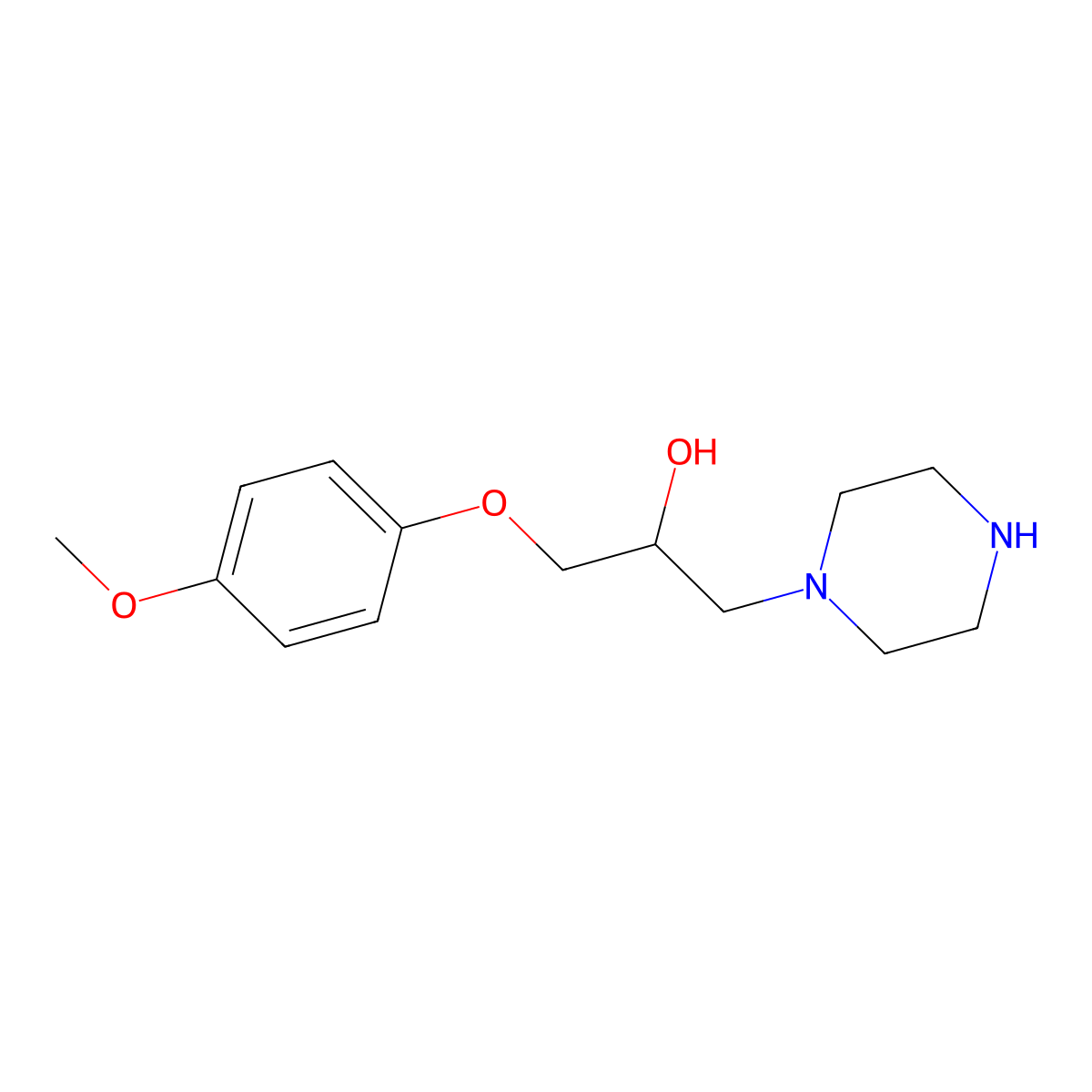 1-(4-Methoxy-phenoxy)-3-piperazin-1-yl-propan-2-ol molecular structure, CAS 75375-23-4