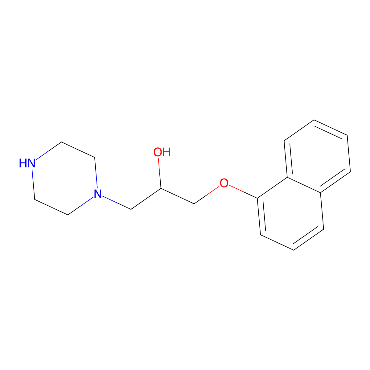 1-(Naphthalen-1-yloxy)-3-piperazin-1-yl-propan-2-ol molecular structure, CAS 75375-26-7