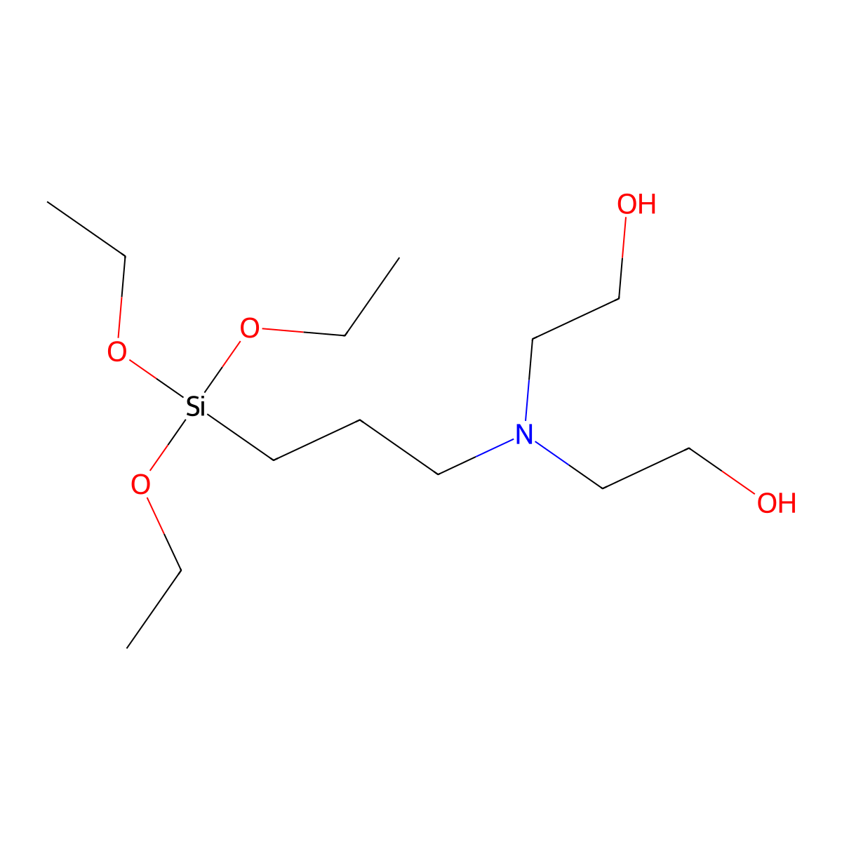 Bis(2-hydroxyethyl)aminopropyltriethoxysilane molecular structure, CAS 7538-44-5