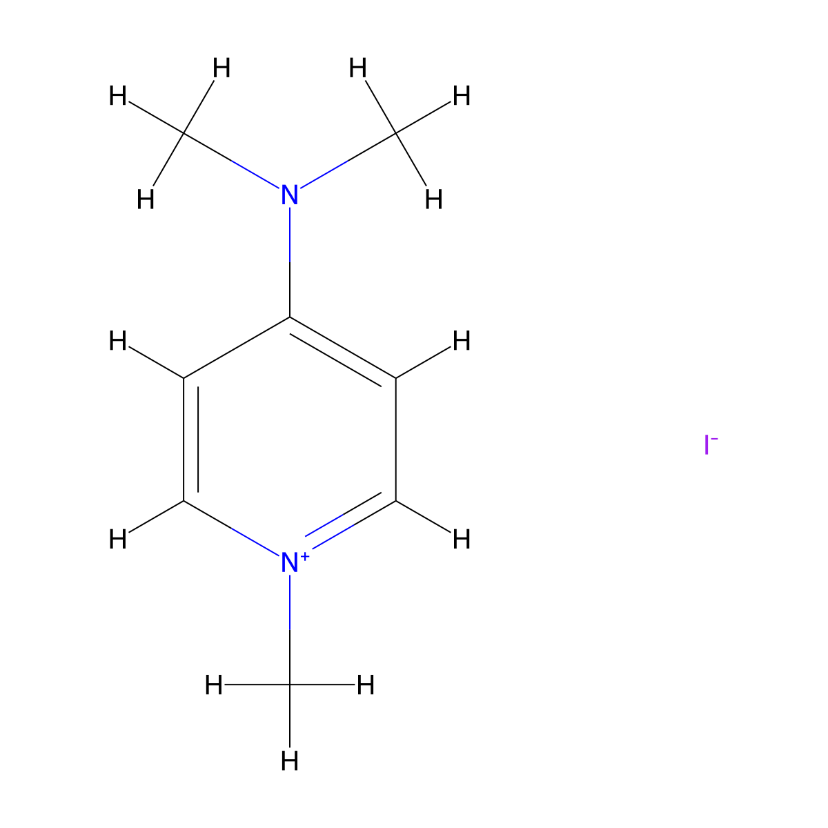 Pyridinium, 4-(dimethylamino)-1-methyl-, iodide (1:1) molecular structure, CAS 7538-79-6
