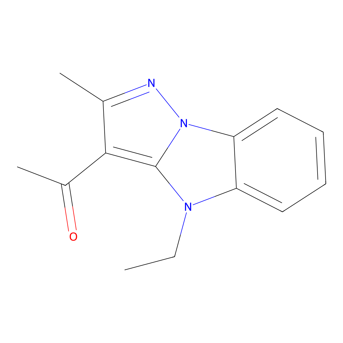 1-(4-Ethyl-2-methylpyrazolo[1,5-a]benzimidazol-3-yl)ethanone molecular structure, CAS 75380-55-1