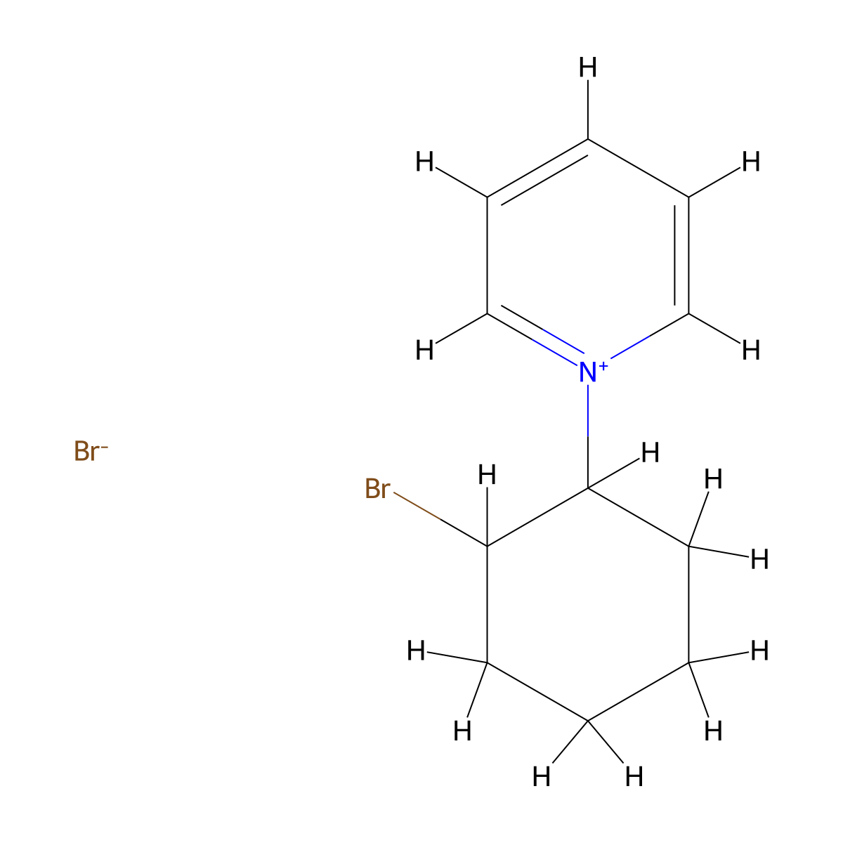 1-(2-Bromocyclohexyl)pyridin-1-ium bromide molecular structure, CAS 75383-70-9