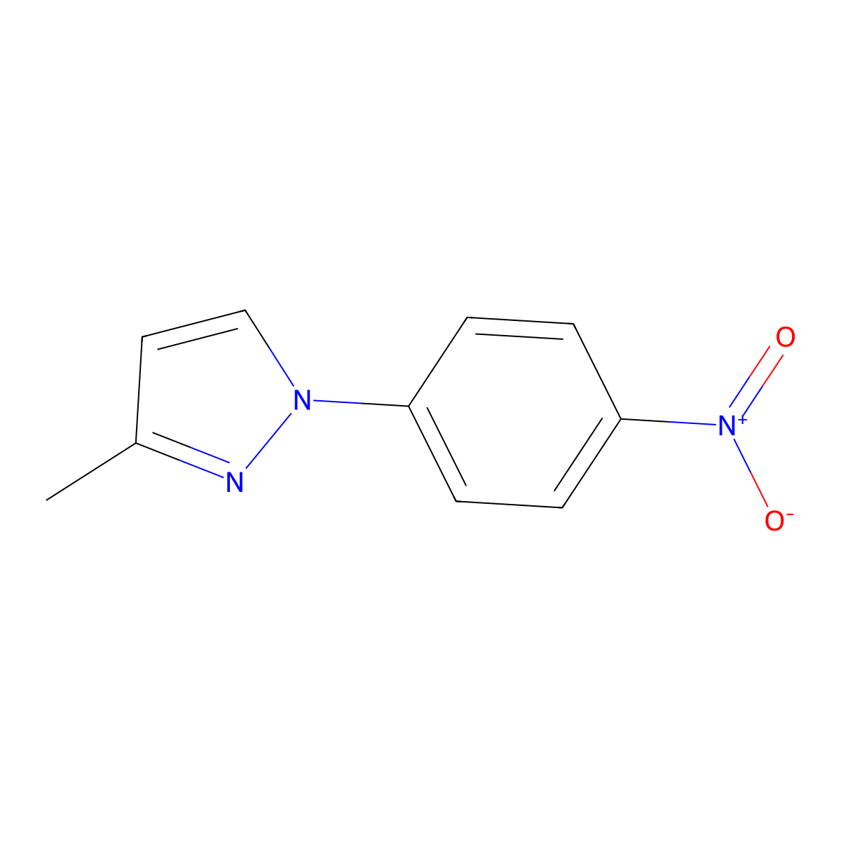 3-methyl-1-(4-nitrophenyl)-1H-pyrazole molecular structure, CAS 7539-22-2