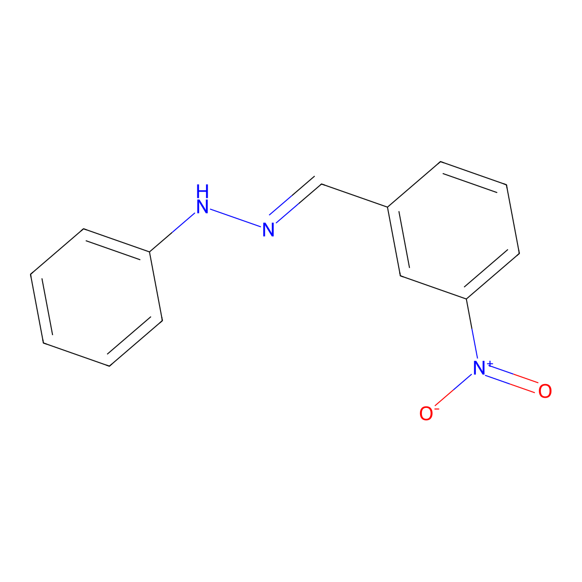 N-[(3-nitrophenyl)methylideneamino]aniline molecular structure, CAS 7539-23-3