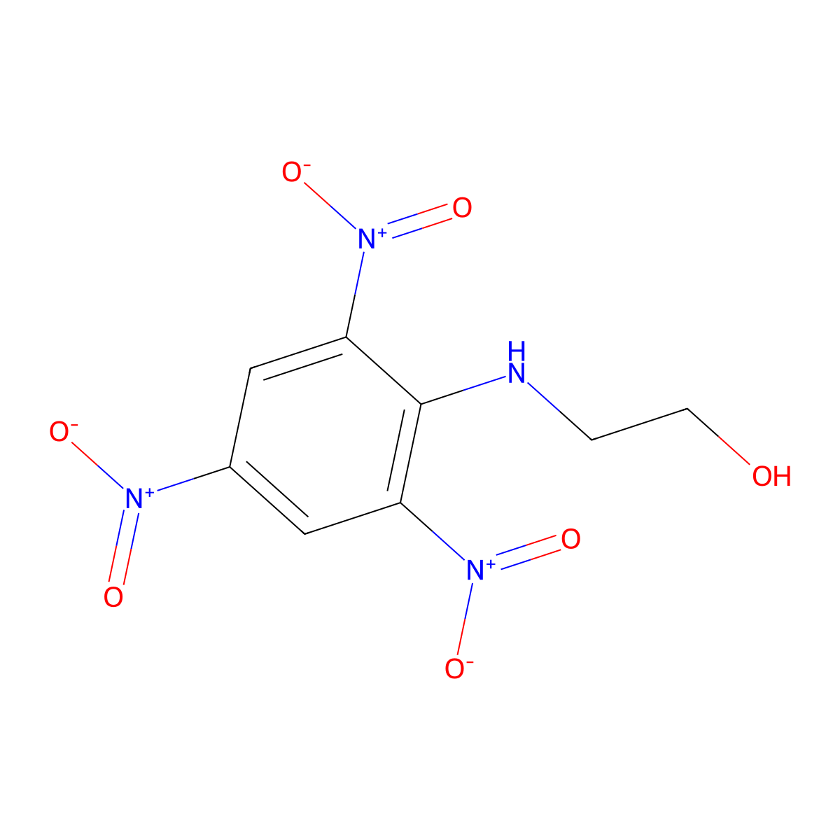 2-[(2,4,6-Trinitrophenyl)amino]ethanol molecular structure, CAS 7539-29-9