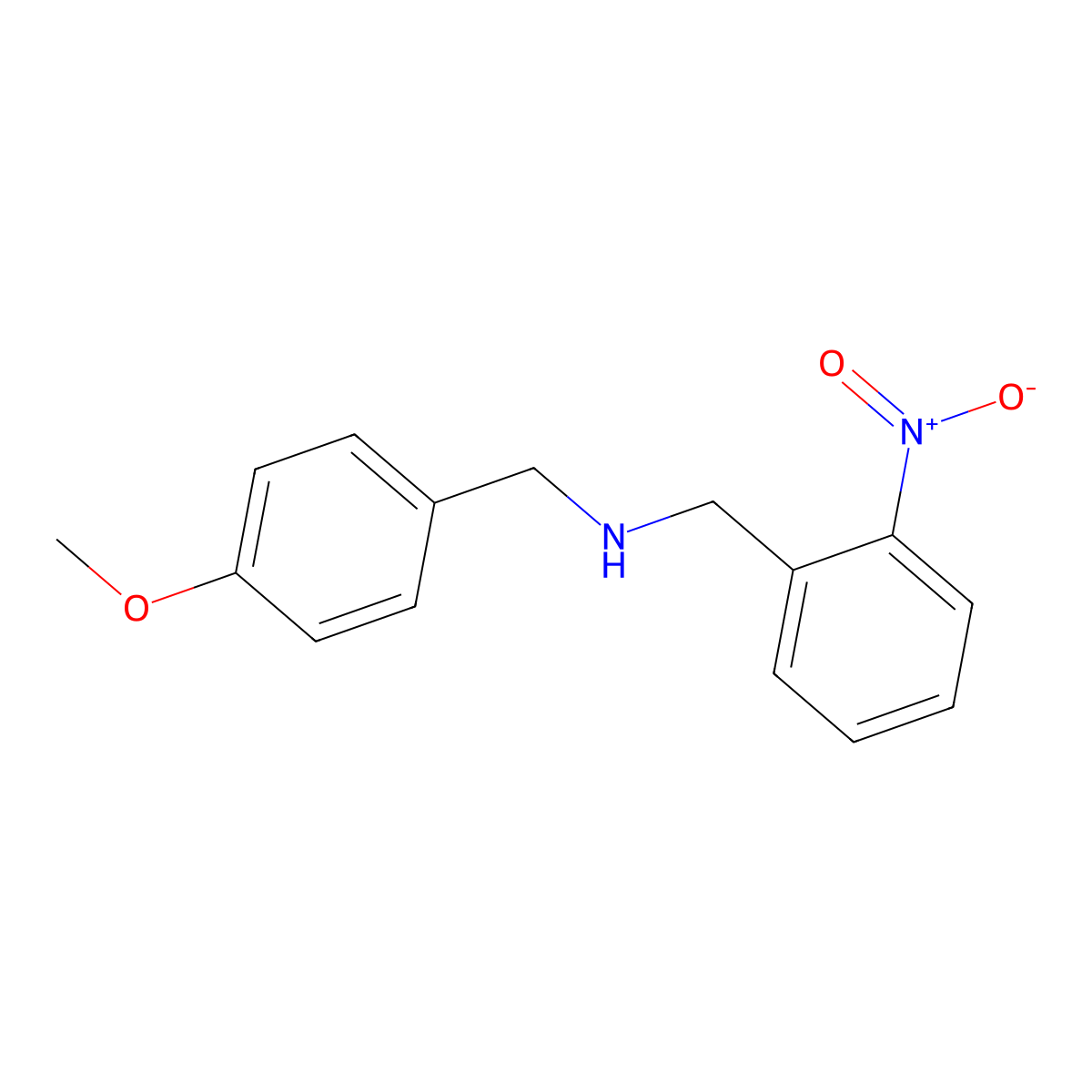 (4-Methoxybenzyl)(2-nitrobenzyl)amine molecular structure, CAS 7539-30-2