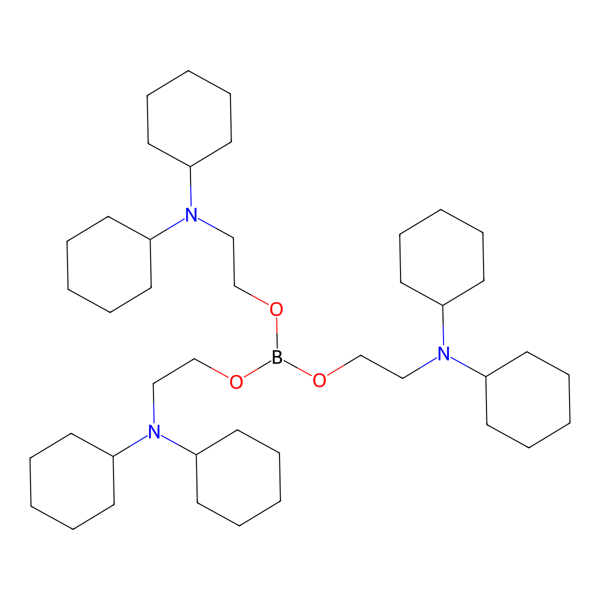2-(Dicyclohexylamino)-ethanol borate molecular structure, CAS 7539-58-4
