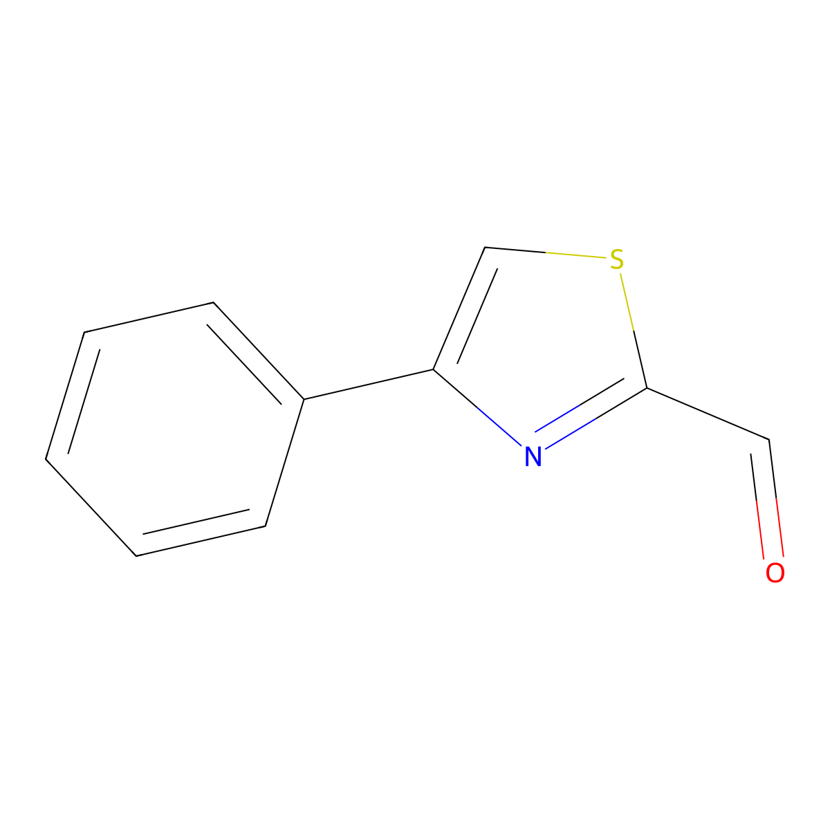 4-Phenyl-1,3-thiazole-2-carbaldehyde molecular structure, CAS 75390-44-2