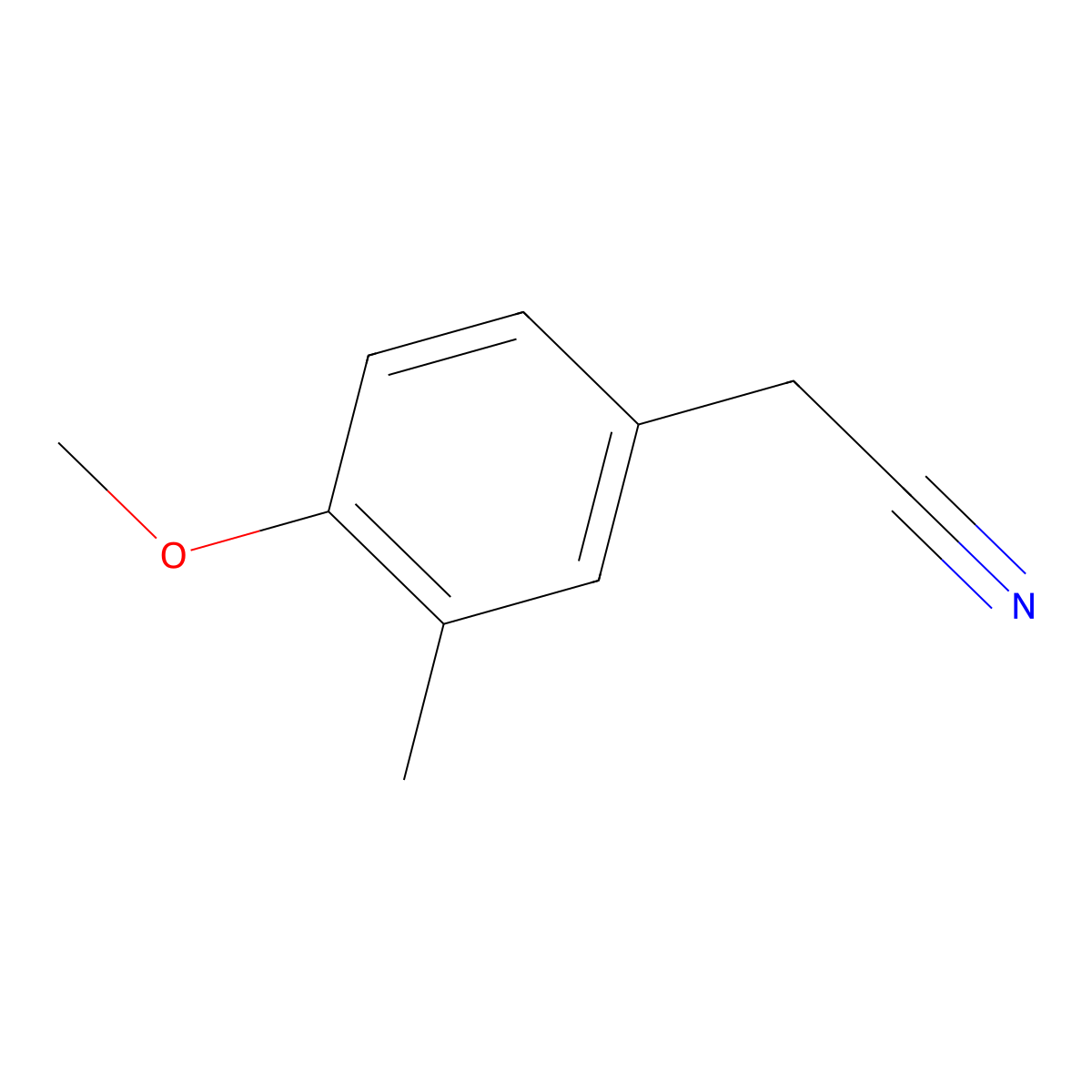 4-Methoxy-3-methylphenylacetonitrile molecular structure, CAS 75391-57-0