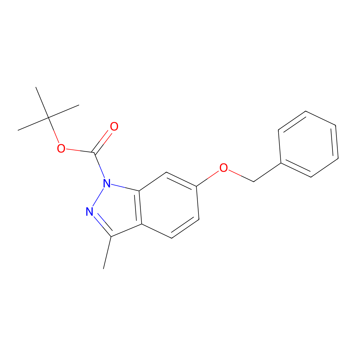 6-Benzyloxy-3-methyl-indazole-1-carboxylic acid tert-butyl ester molecular structure, CAS 753922-08-6