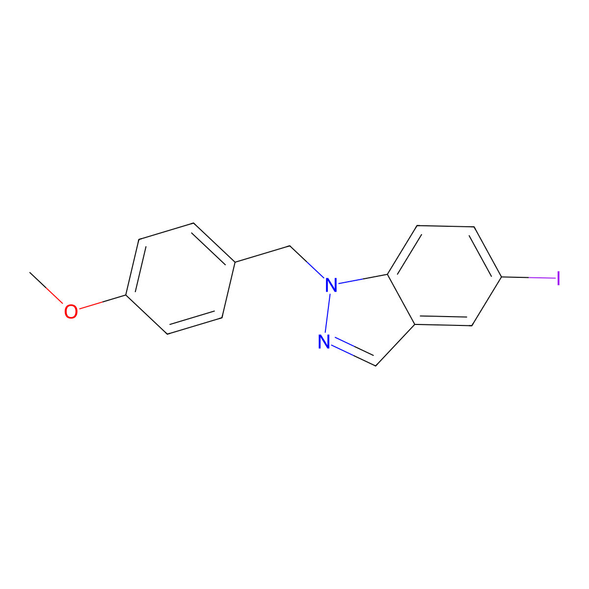 5-Iodo-1-(4-methoxybenzyl)-1h-indazole molecular structure, CAS 753922-50-8