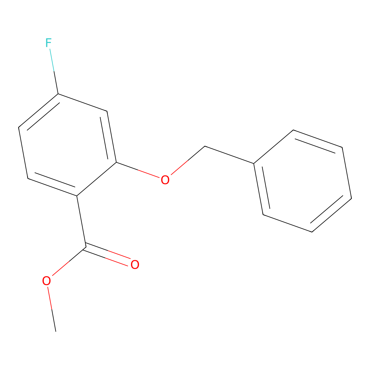 Methyl 2-(benzyloxy)-4-fluorobenzoate molecular structure, CAS 753922-57-5