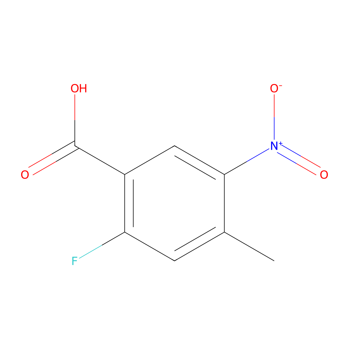 2-Fluoro-4-methyl-5-nitrobenzoic acid molecular structure, CAS 753924-40-2