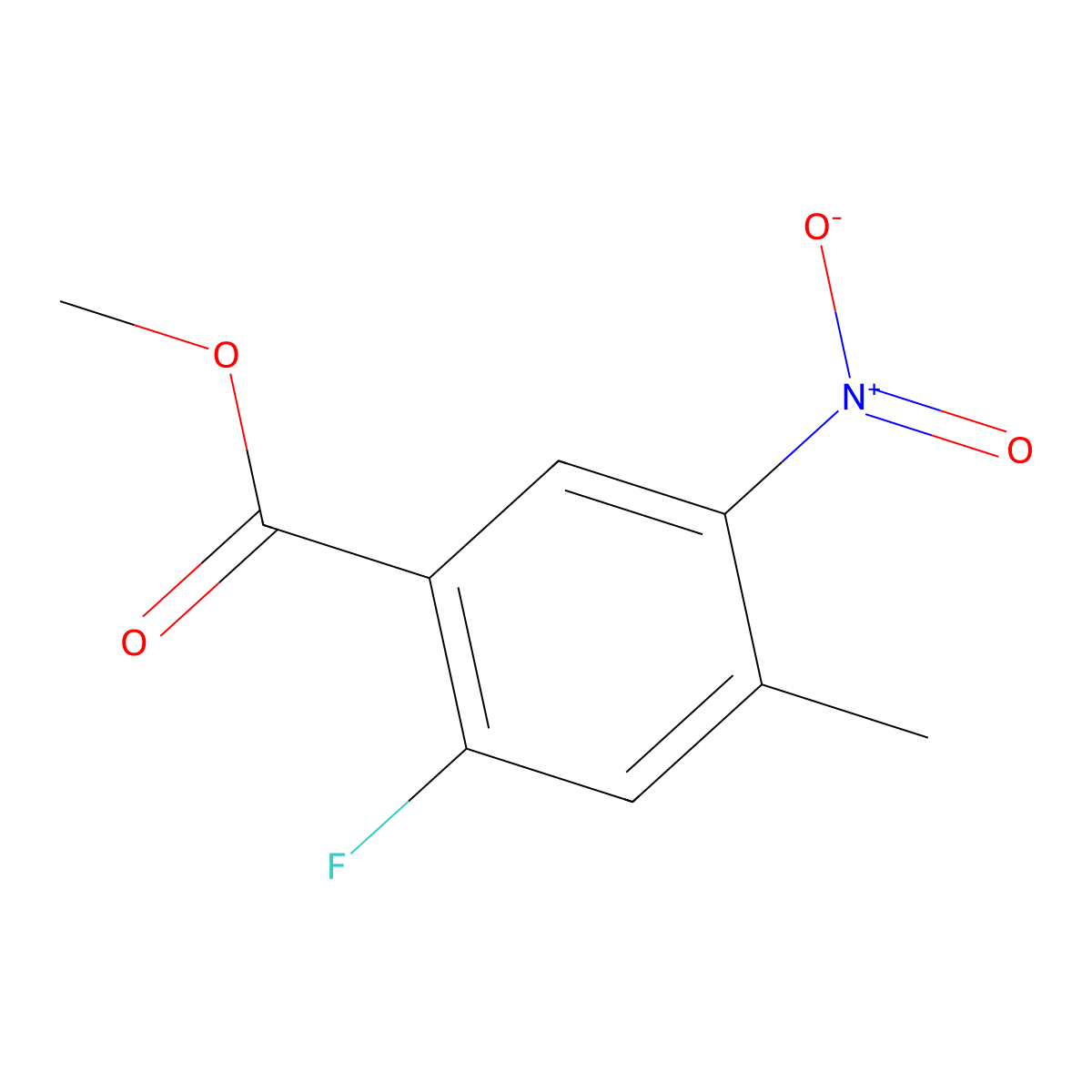 Benzoic acid, 2-fluoro-4-methyl-5-nitro-, methyl ester molecular structure, CAS 753924-48-0