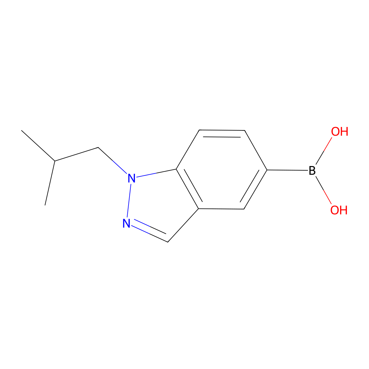 [1-(2-Methylpropyl)-1H-indazol-5-yl]boronic acid molecular structure, CAS 753926-68-0