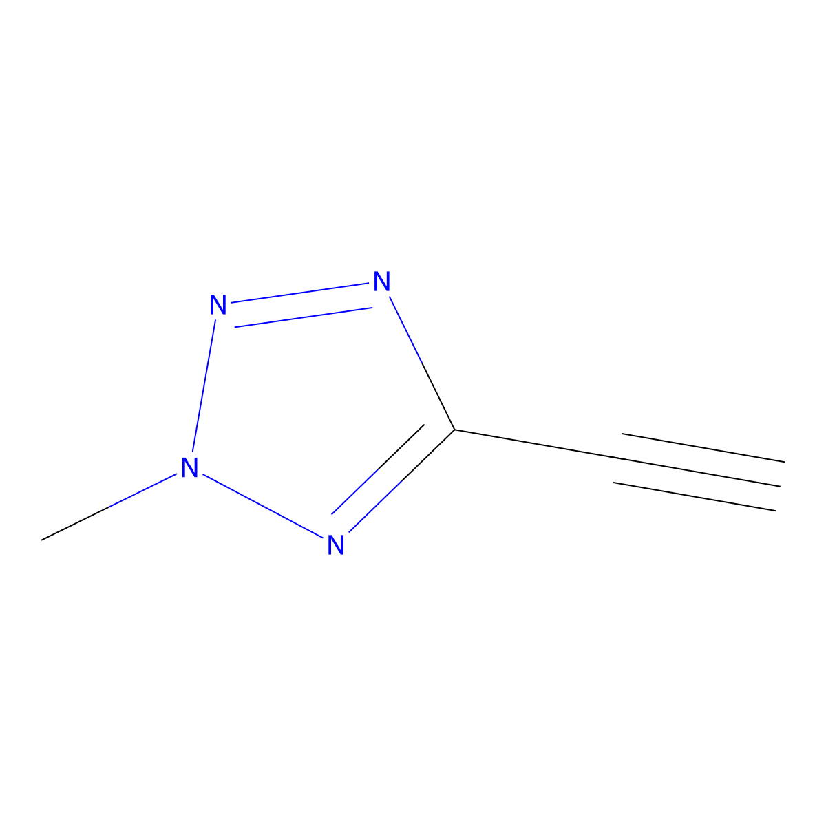5-ethynyl-2-methyl-2H-1,2,3,4-tetrazole molecular structure, CAS 75394-63-7