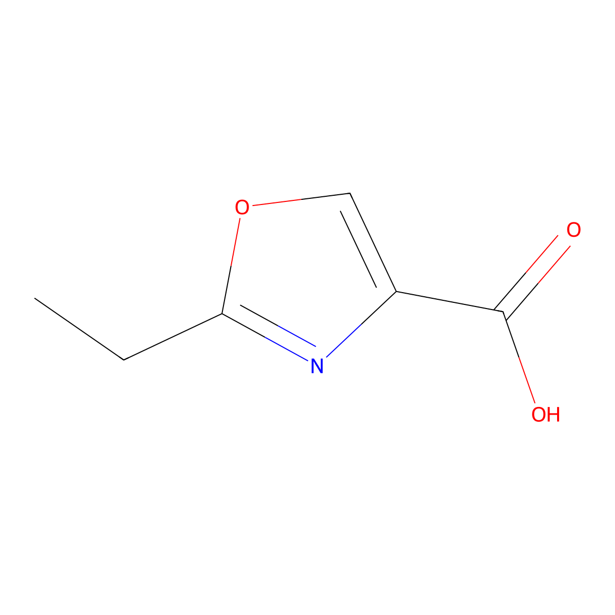 2-Ethyl-1,3-oxazole-4-carboxylic acid molecular structure, CAS 75395-42-5