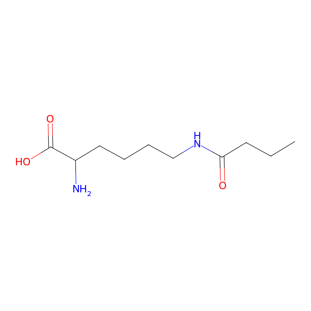 N6-Butyryl-L-lysine molecular structure, CAS 75396-30-4