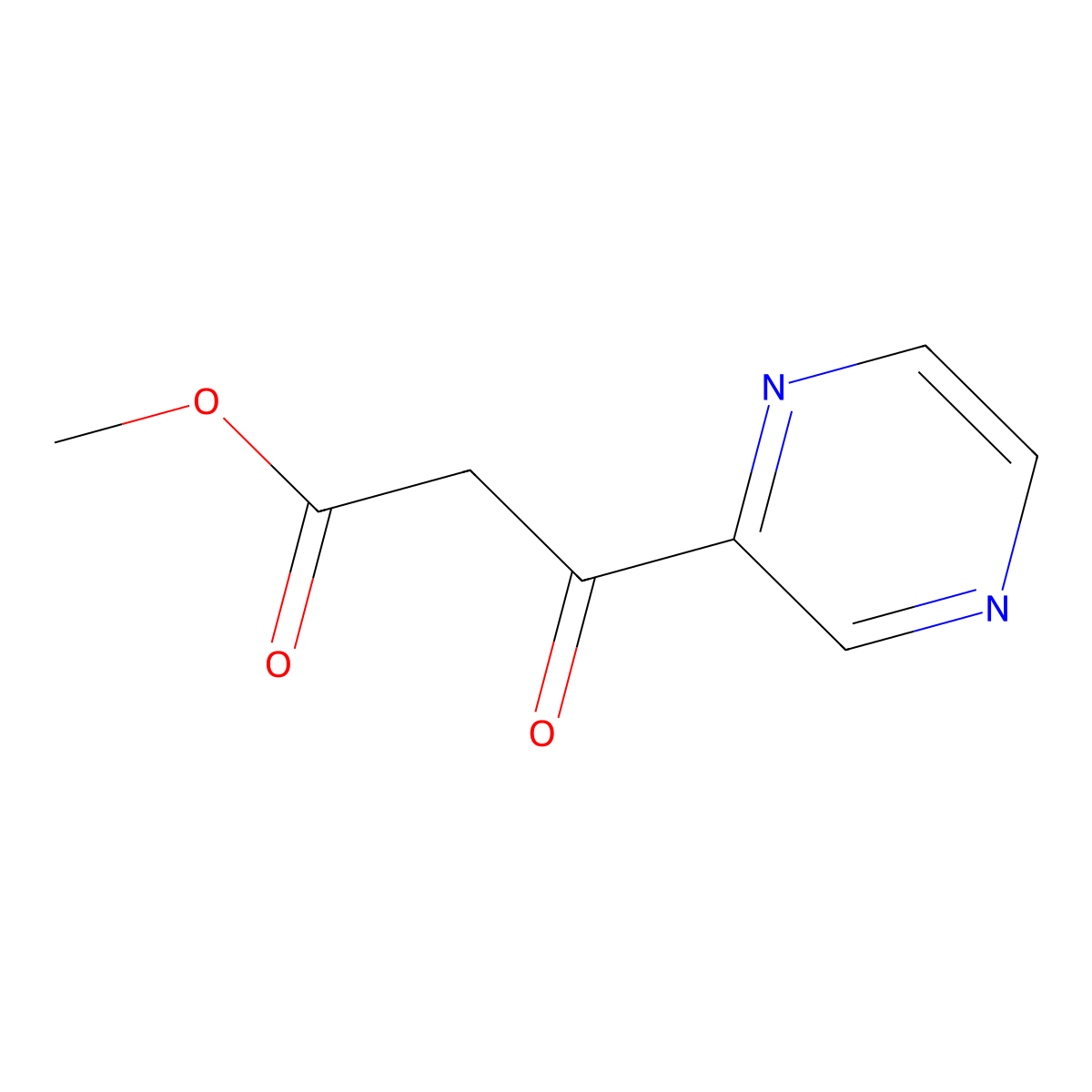 Methyl 3-oxo-3-(pyrazin-2-yl)propanoate molecular structure, CAS 75399-07-4
