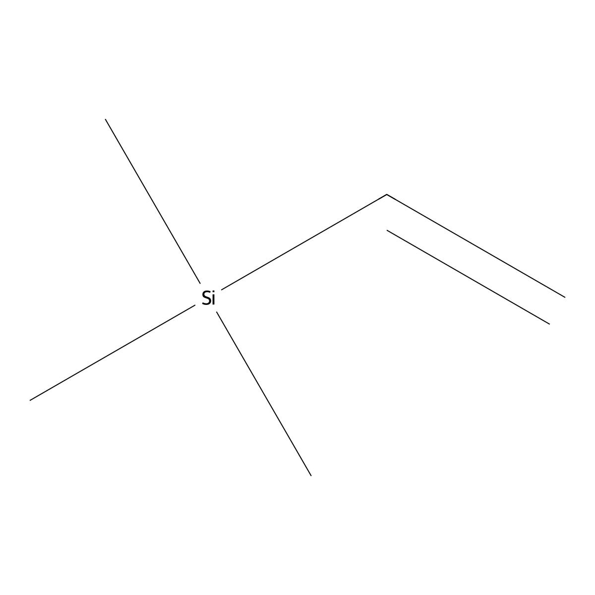 Vinyltrimethylsilane molecular structure, CAS 754-05-2