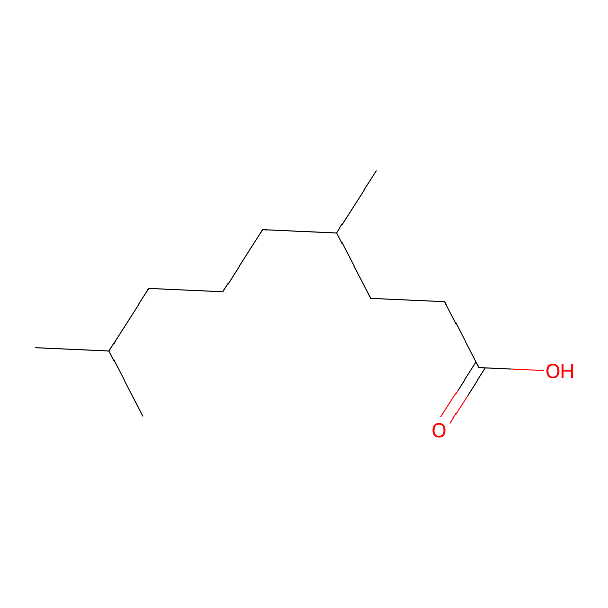 4,8-Dimethylnonanoic acid molecular structure, CAS 7540-70-7