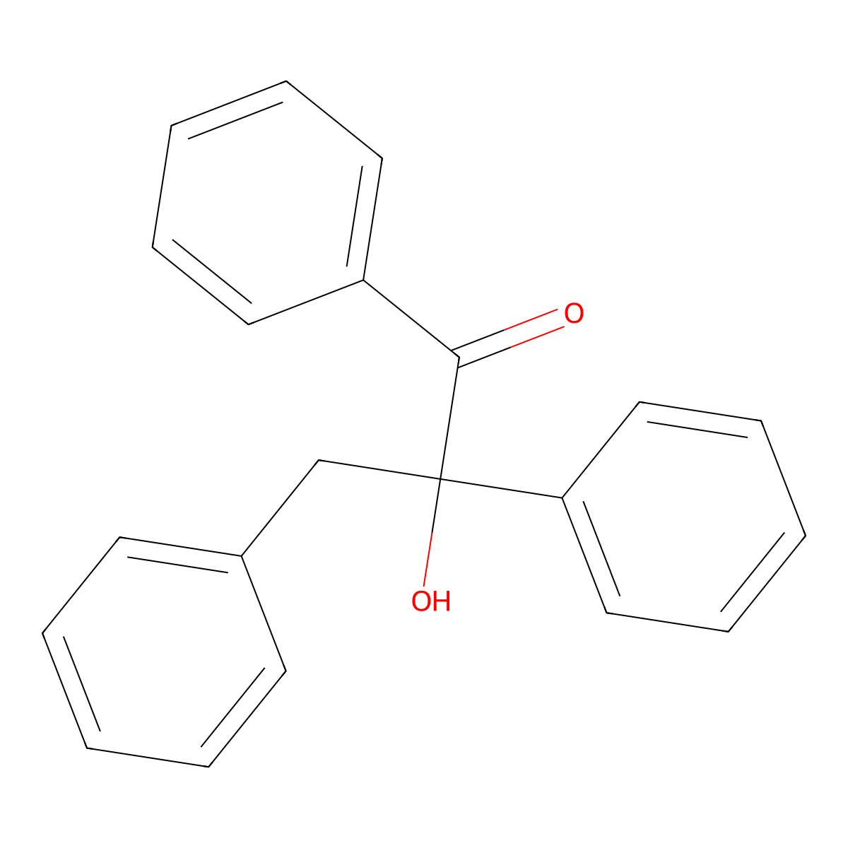 2-Hydroxy-1,2,3-triphenyl-1-propanone molecular structure, CAS 7540-93-4