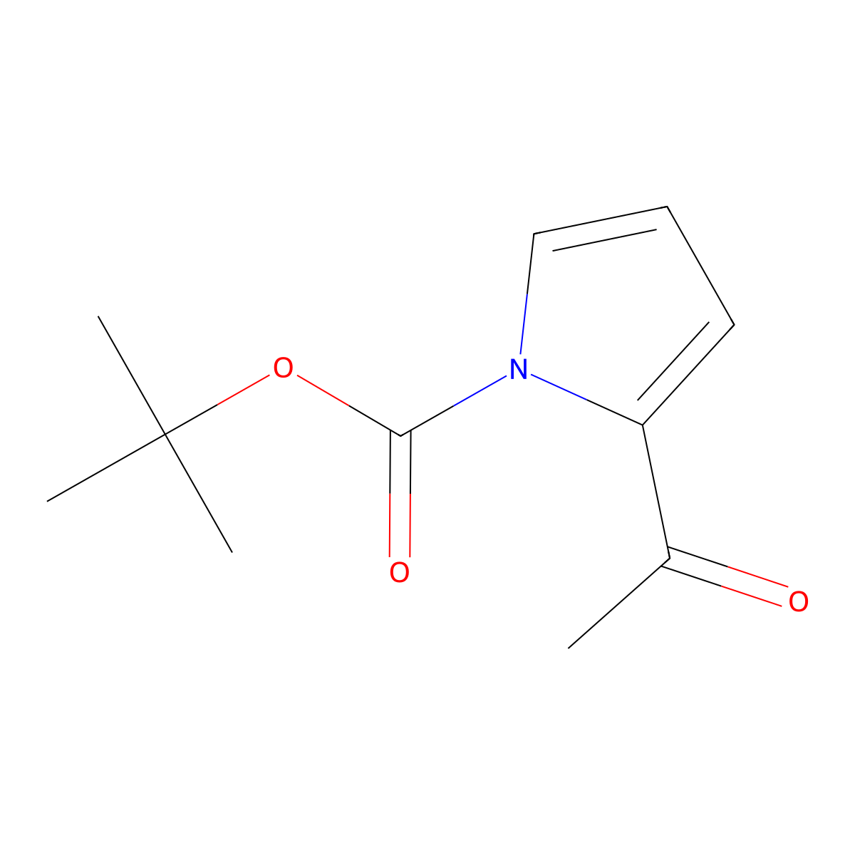 tert-Butyl 2-acetyl-1H-pyrrole-1-carboxylate molecular structure, CAS 75400-61-2