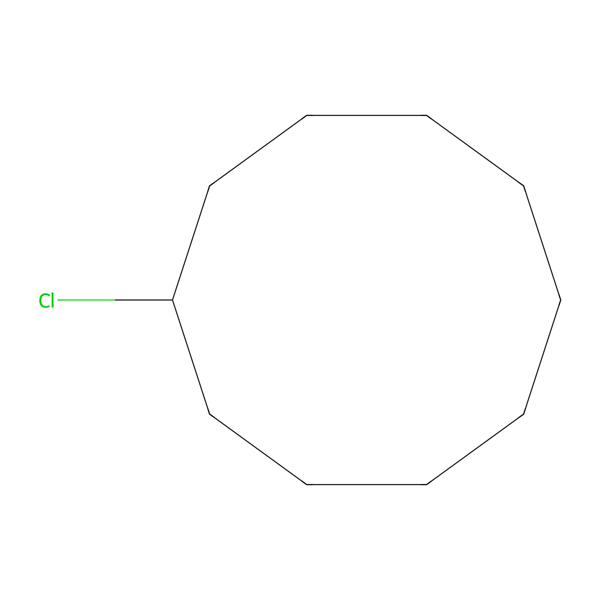 Chlorocyclodecane molecular structure, CAS 7541-62-0