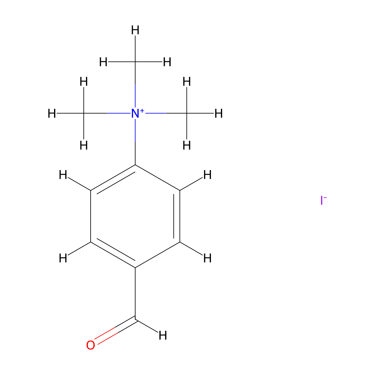 Benzenaminium, 4-formyl-N,N,N-trimethyl-, iodide (1:1) molecular structure, CAS 7541-76-6
