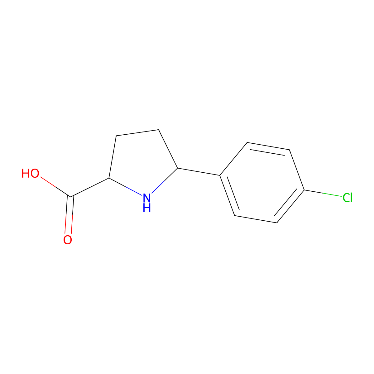 5-(4-Chlorophenyl)pyrrolidine-2-carboxylic acid molecular structure, CAS 754121-64-7