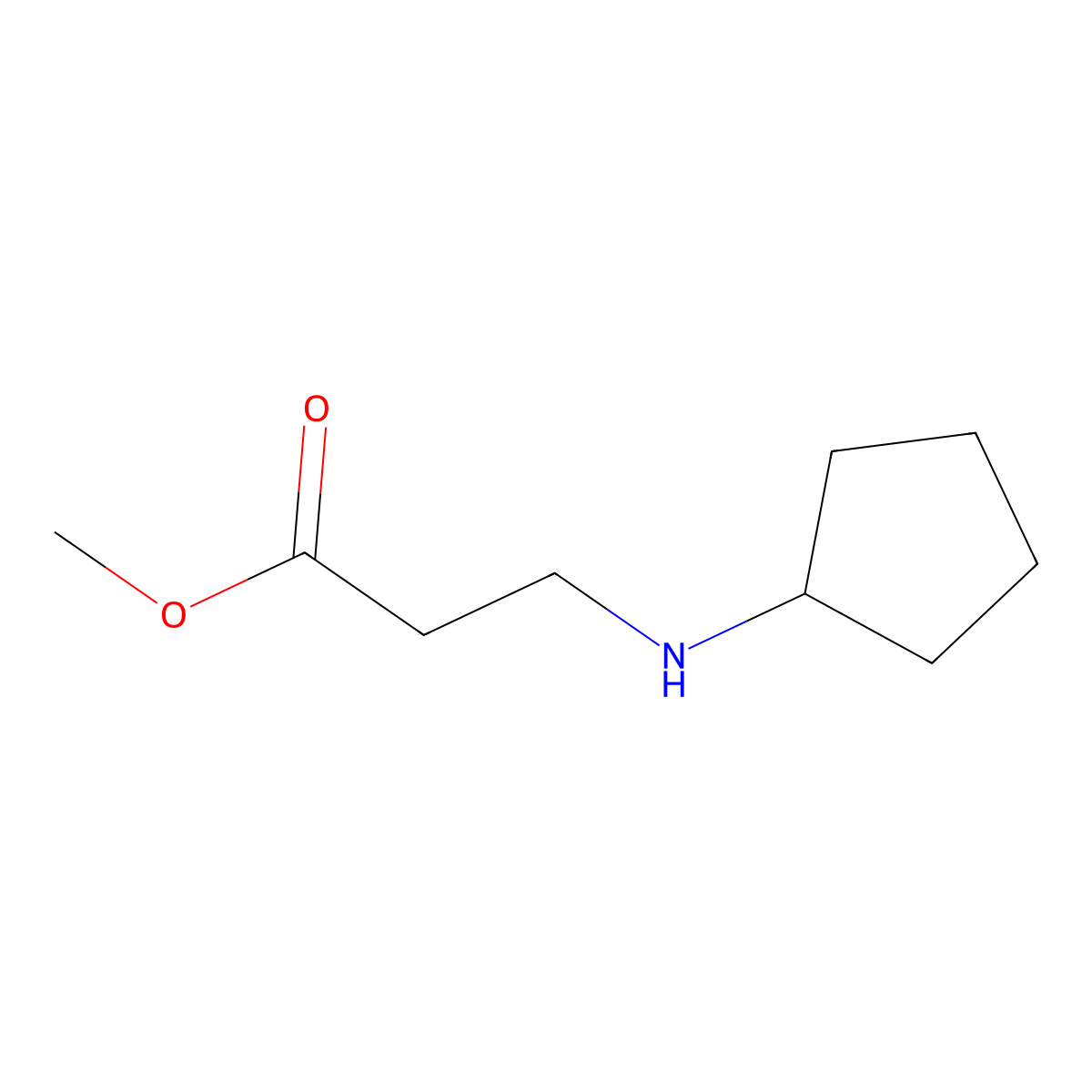 Methyl 3-(cyclopentylamino)propanoate molecular structure, CAS 754125-43-4