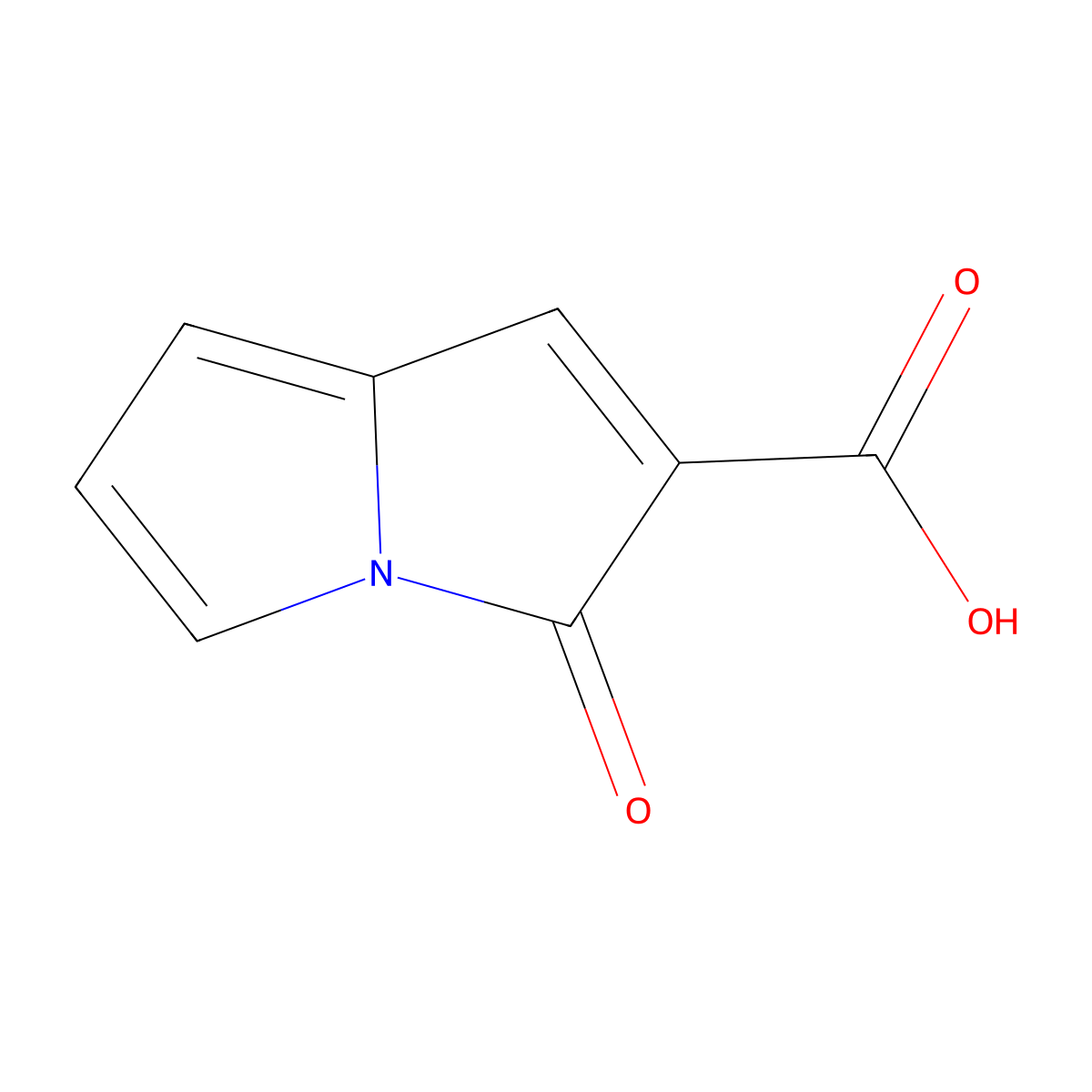 3-oxo-3H-pyrrolizine-2-carboxylic acid molecular structure, CAS 75413-09-1
