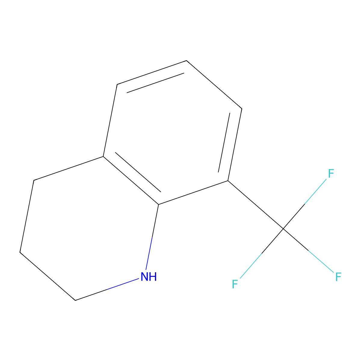 1,2,3,4-Tetrahydro-8-(trifluoromethyl)quinoline molecular structure, CAS 75414-01-6