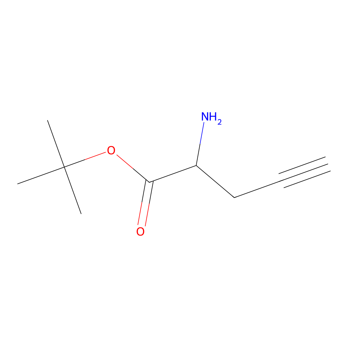 Tert-butyl 2-aminopent-4-ynoate molecular structure, CAS 754141-33-8