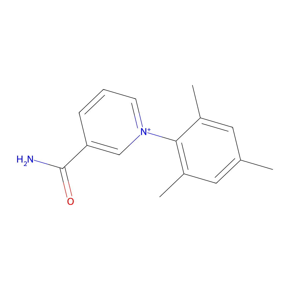 3-(Aminocarbonyl)-1-mesitylpyridinium molecular structure, CAS 754141-39-4