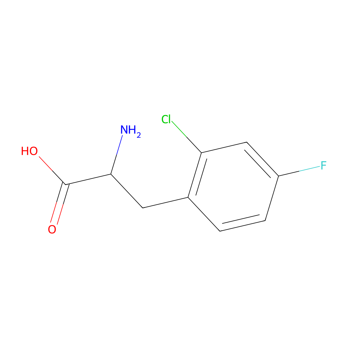 2-Chloro-4-fluoro-DL-phenylalanine molecular structure, CAS 754152-25-5