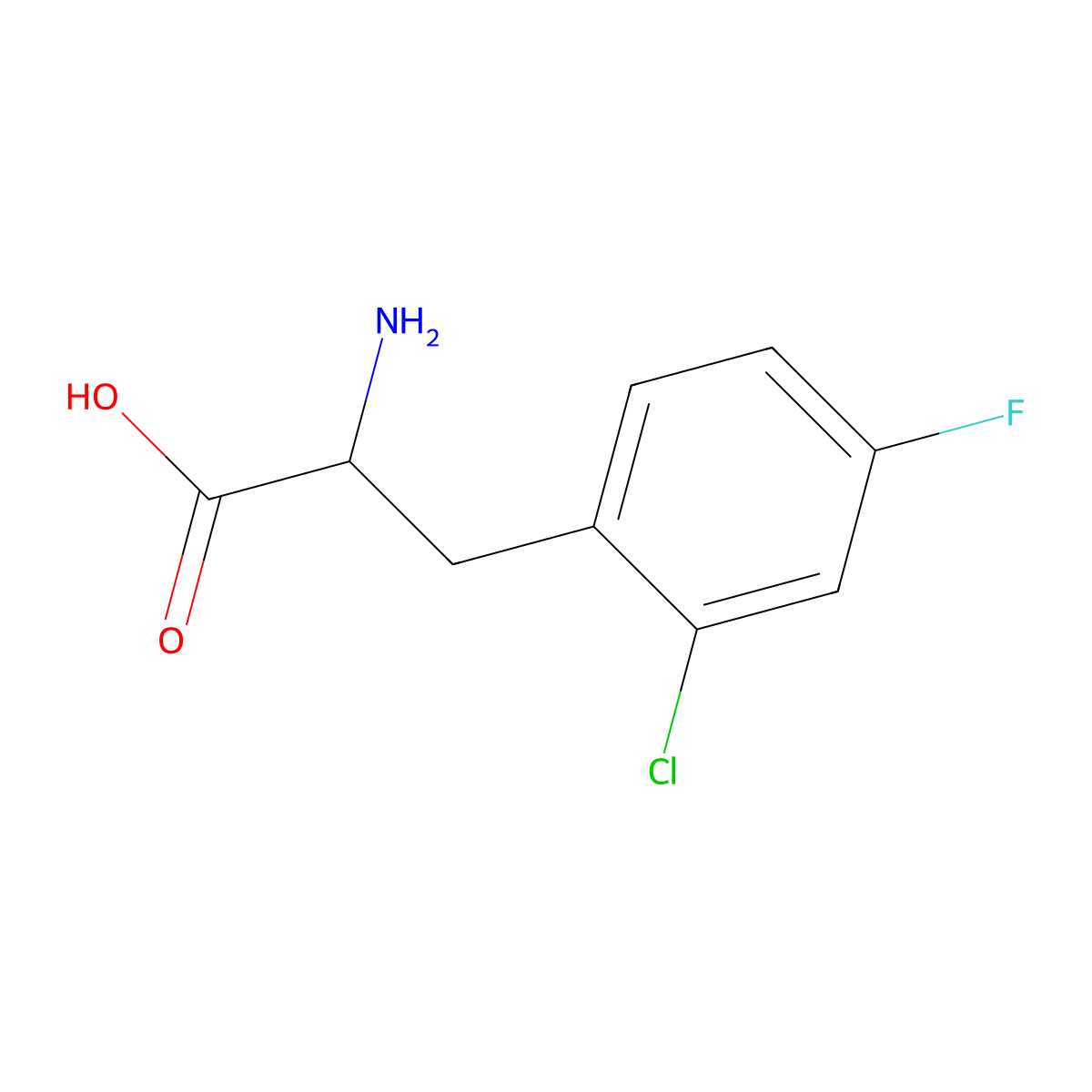 2-Chloro-4-fluoro-DL-phenylalanine molecular structure, CAS 754152-25-5