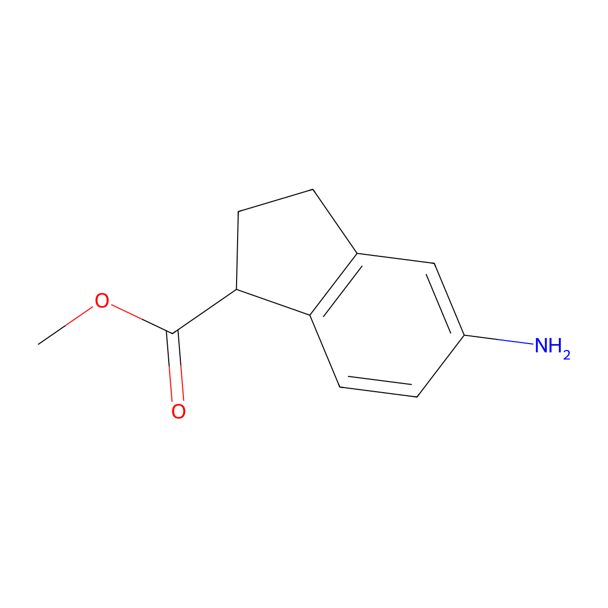 Methyl 5-amino-2,3-dihydro-1H-indene-1-carboxylate molecular structure, CAS 754153-28-1