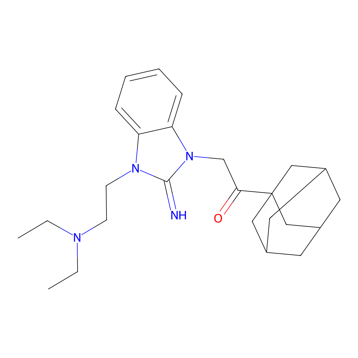 2-{3-[2-(diethylamino)ethyl]-2-imino-2,3-dihydro-1H-benzimidazol-1-yl}-1-(tricyclo[3.3.1.1~3,7~]dec-1-yl)ethanone molecular structure, CAS 754154-20-6