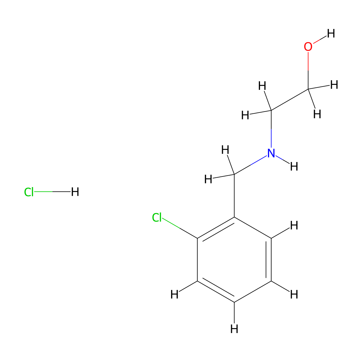 2-((2-Chlorobenzyl)amino)ethanol hydrochloride molecular structure, CAS 75416-45-4