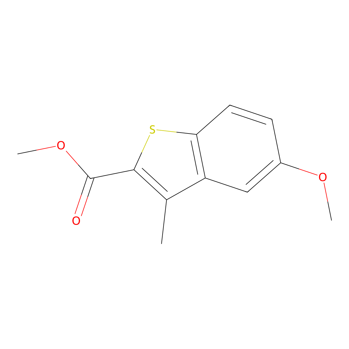 Methyl 5-methoxy-3-methylbenzo[b]thiophene-2-carboxylate molecular structure, CAS 75416-70-5