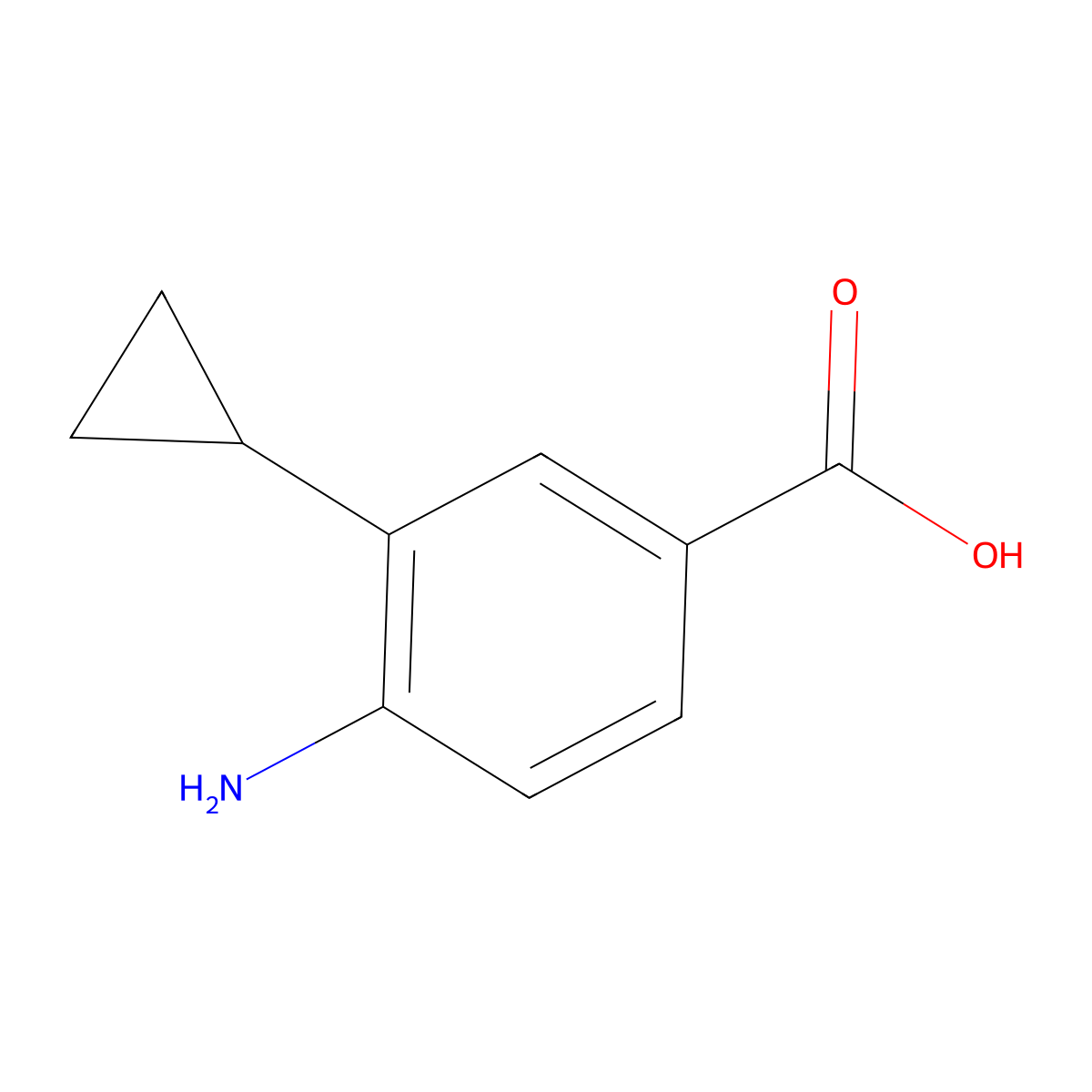 4-Amino-3-cyclopropylbenzoic acid molecular structure, CAS 754165-50-9