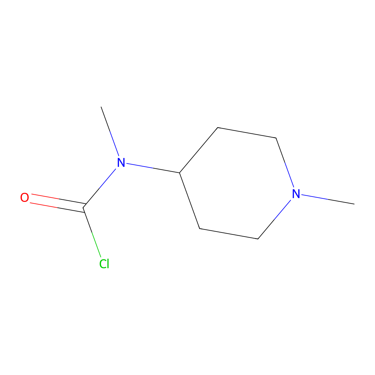 N-methyl-N-(1-methylpiperidin-4-yl)carbamoyl chloride molecular structure, CAS 754168-72-4