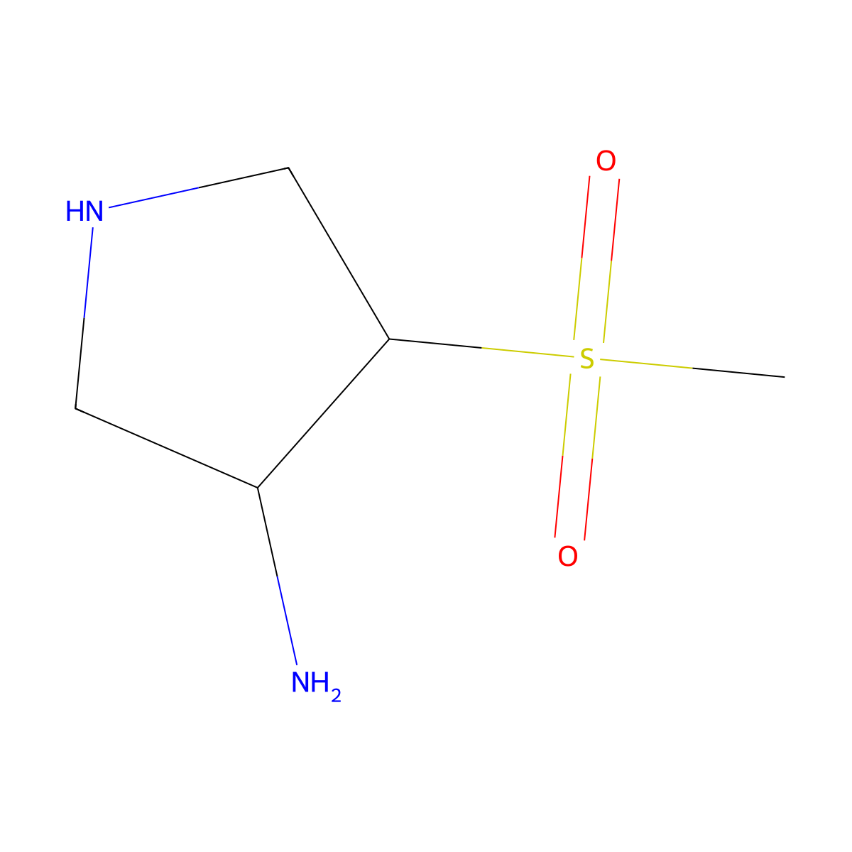 4-Methanesulfonylpyrrolidin-3-amine molecular structure, CAS 754174-36-2