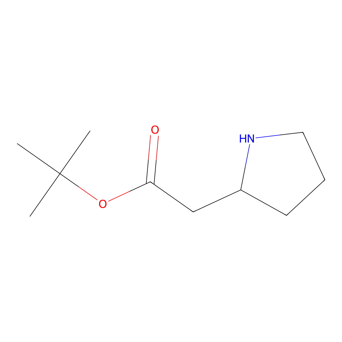 tert-Butyl (pyrrolidin-2-yl)acetate molecular structure, CAS 754177-25-8