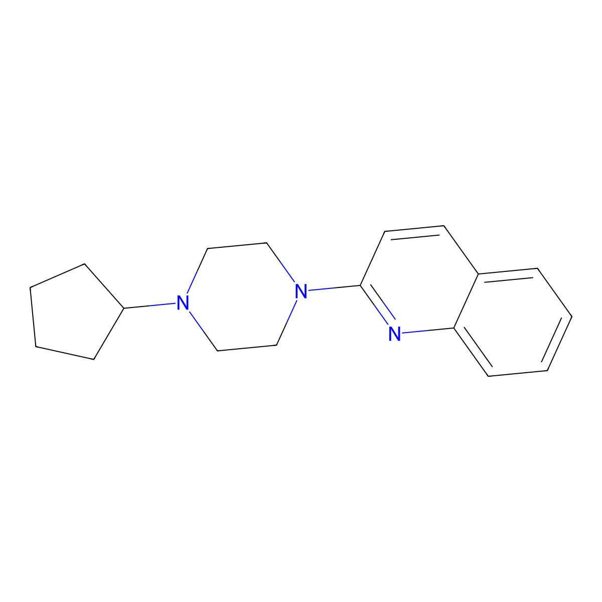 2-(4-Cyclopentylpiperazin-1-yl)quinoline molecular structure, CAS 754183-21-6