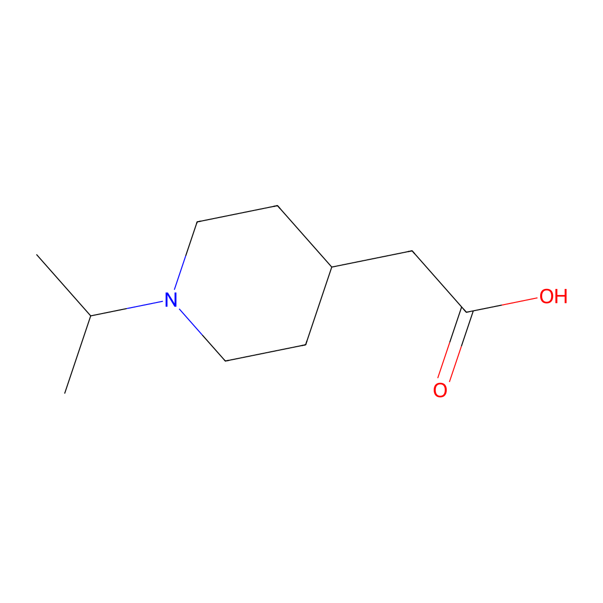 (1-Isopropylpiperidin-4-yl)acetic acid molecular structure, CAS 754183-67-0