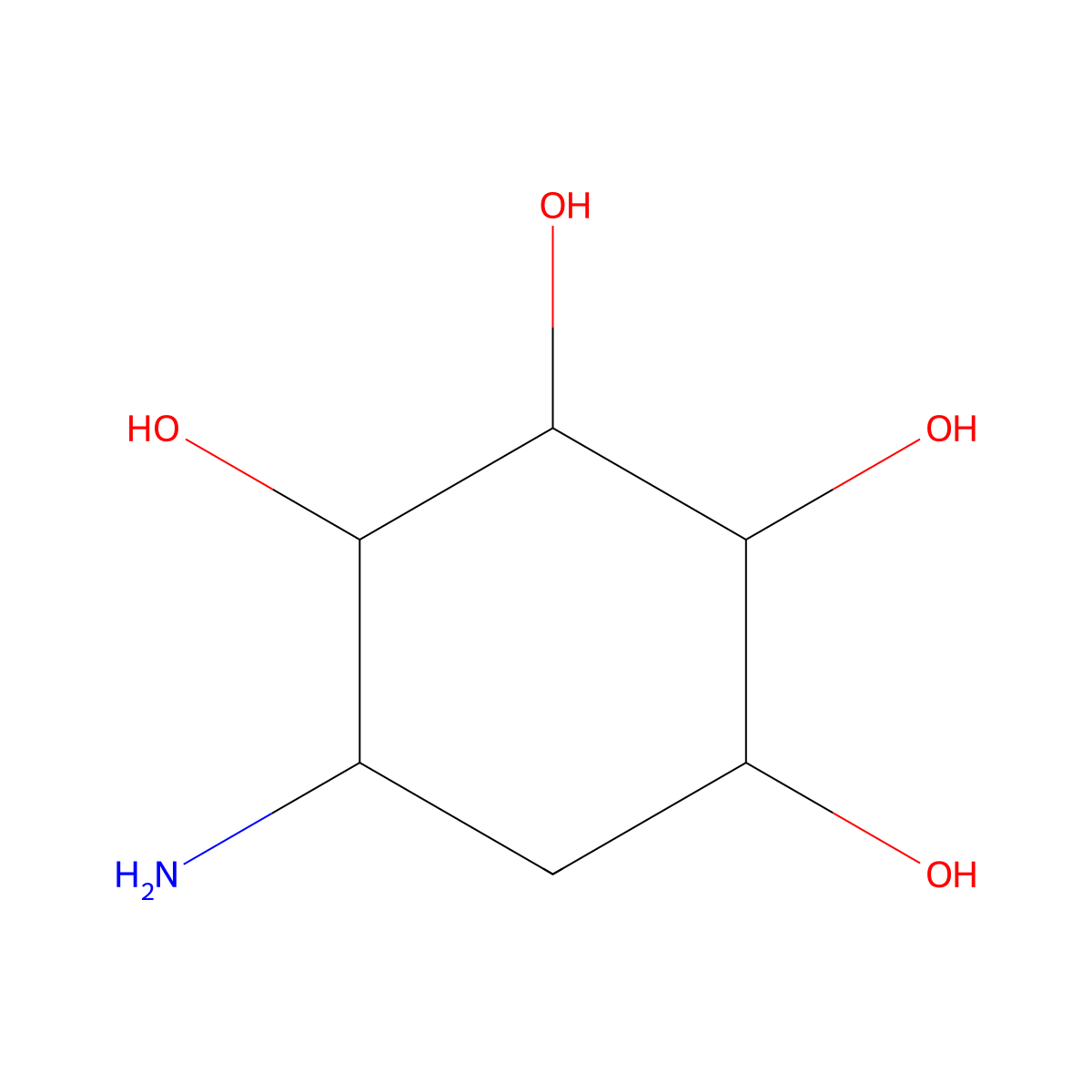 2-Deoxy-scyllo-inosamine molecular structure, CAS 75419-36-2