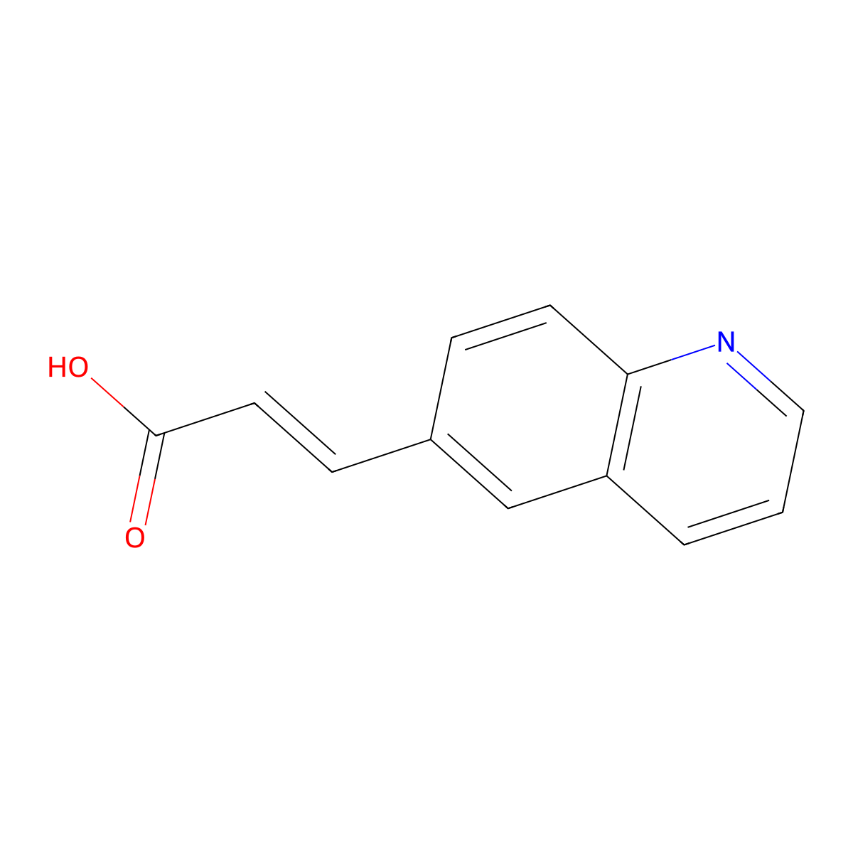 (2E)-3-(quinolin-6-yl)prop-2-enoic acid molecular structure, CAS 754190-68-6