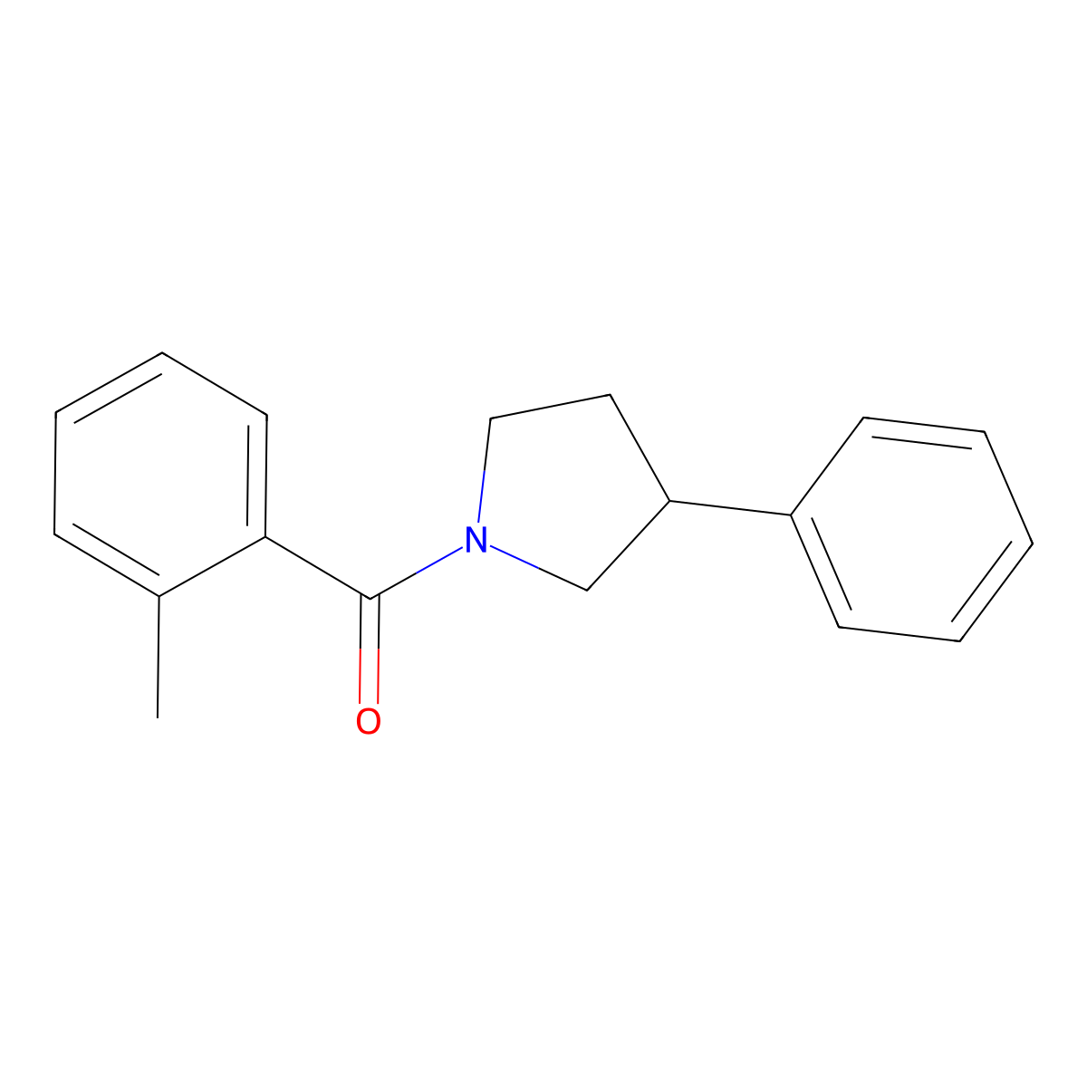(3-Phenylpyrrolidin-1-yl)(o-tolyl)methanone molecular structure, CAS 754193-32-3